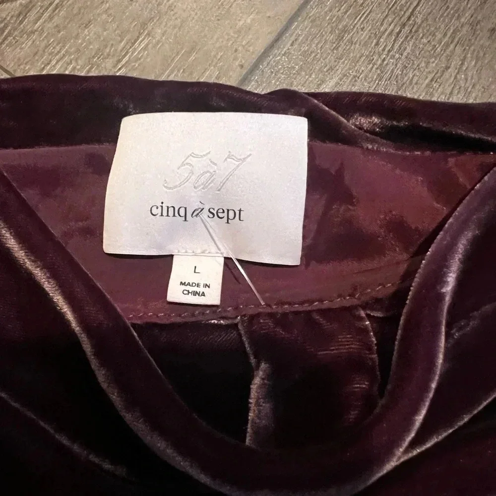Cinq a Sept Callalily Velvet Cami In Red - Picture 2 of 7